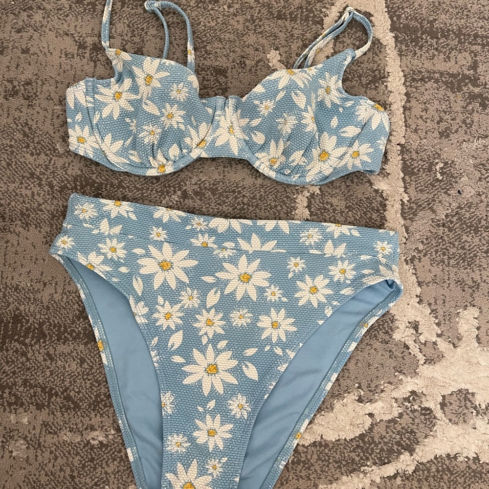 Floral Blue Bikini Set